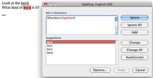 choose autocorrect options for mac office